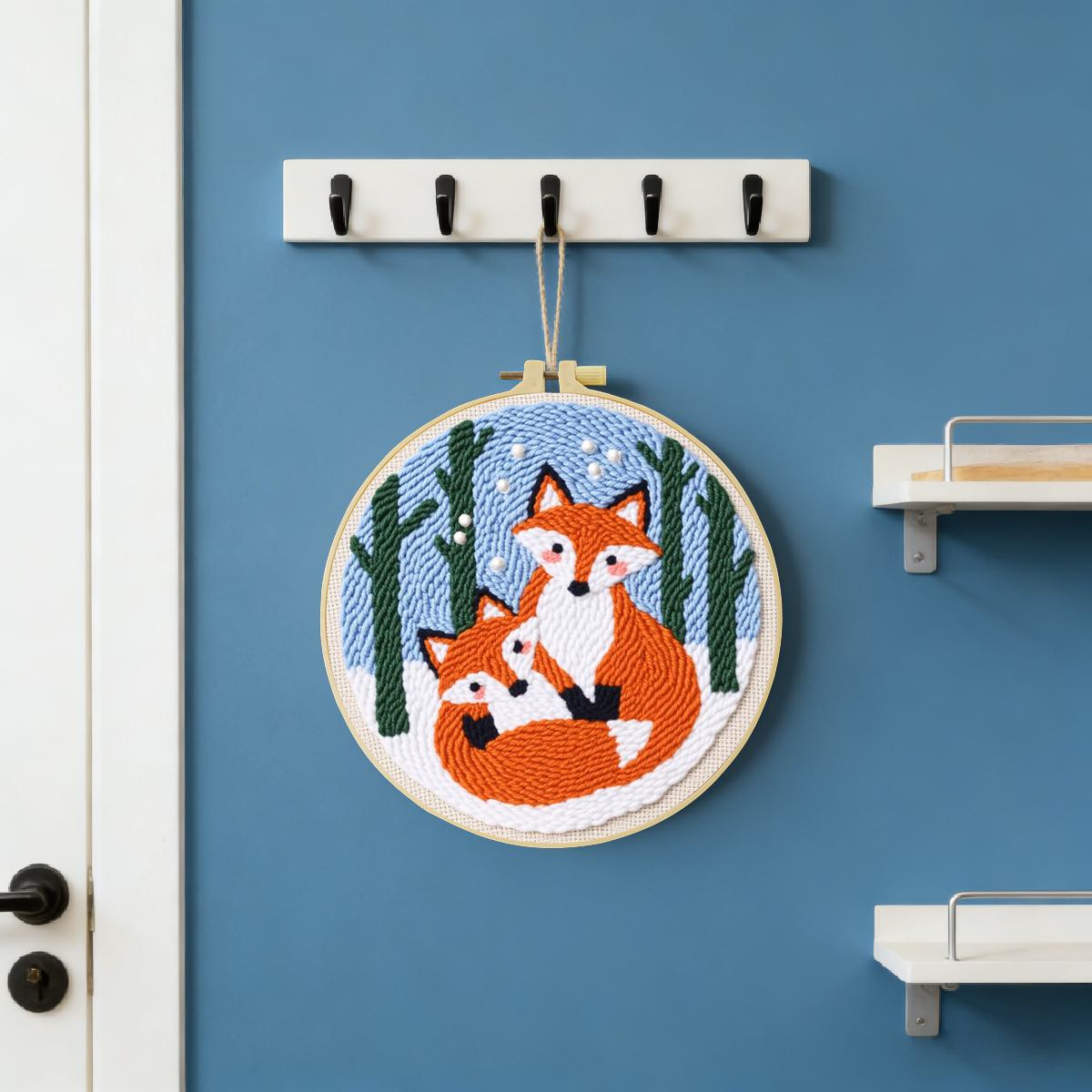 20X20CM/7.87인치 동물 - 여우 펀치 니들 자 - Printed Embroidery Kit 리뷰 및 가격