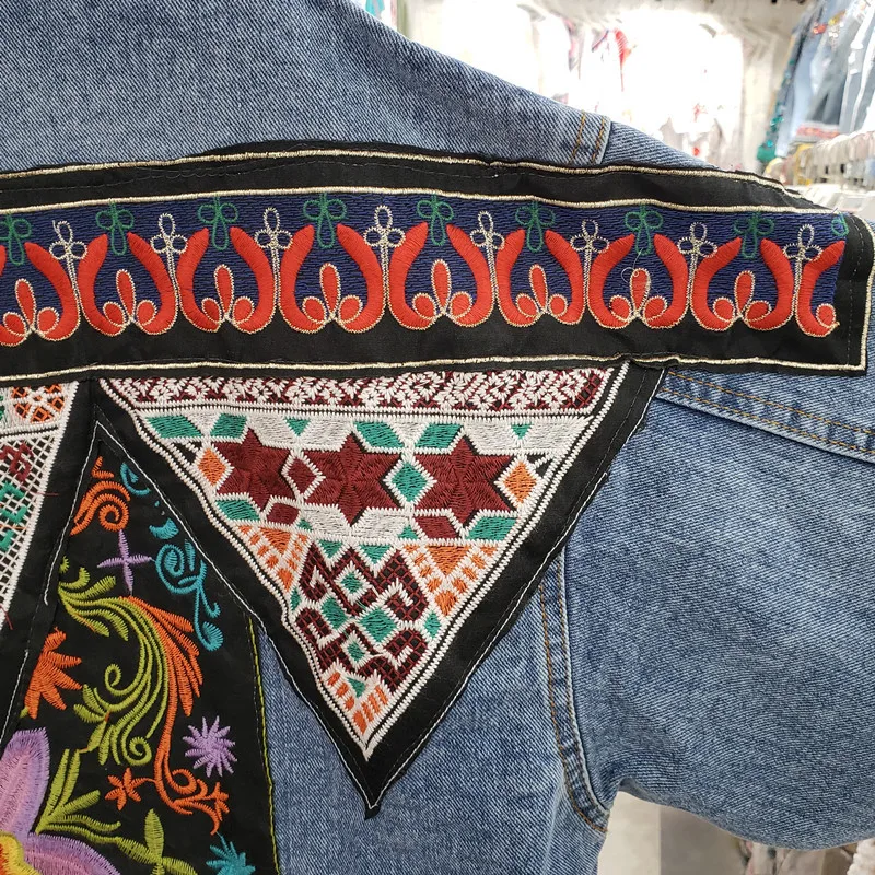 빈티지 블루 자수 스팽글 Tassels 데님 자켓 여성 - Embroidery Jacket Jeans 리뷰 및 가격